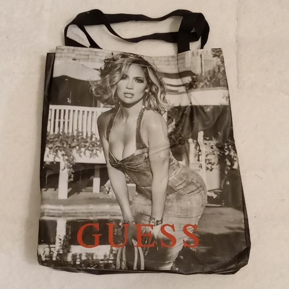 Guess Jennifer Lopez Potrait Tote Bag 13.5x15 - Picture 2 of 2